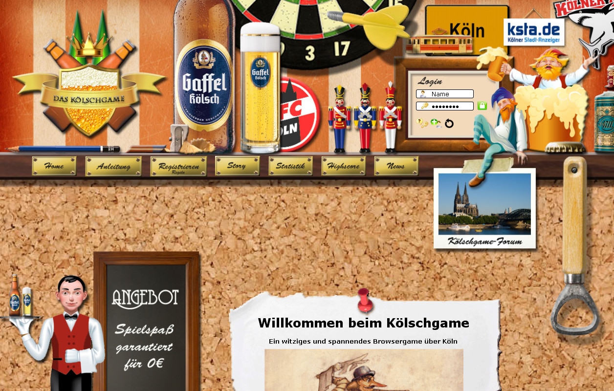Das erste Kölner Online-Spiel jetzt mit Gaffel Kölsch