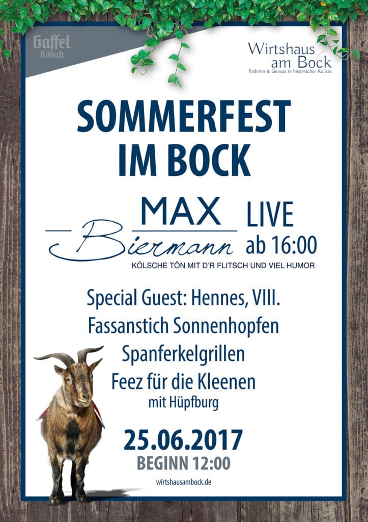 Zum Sommerfest Am 25. Juni Kommen Max Biermann Und Hennes VIII. In Das ...