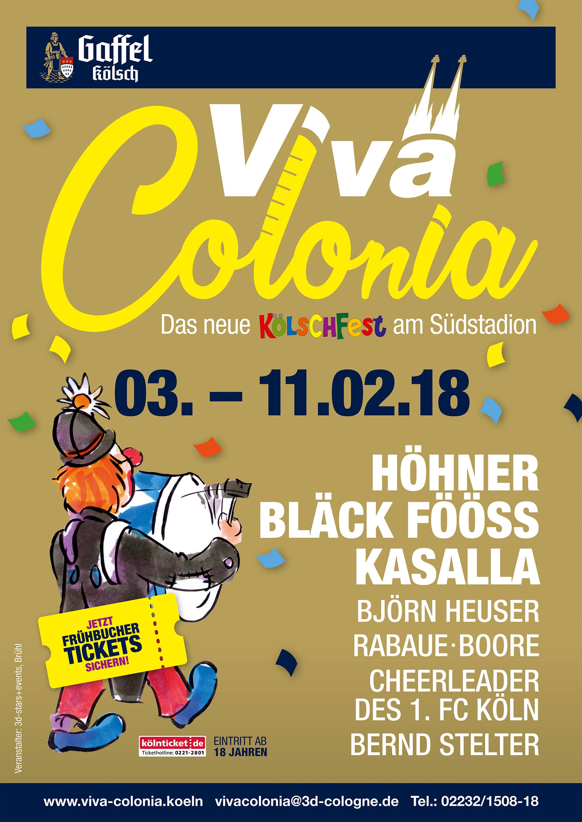 Alaaf im Festzelt: Viva Colonia feiert am Südstadion zugunsten vom Kölschen Hätz