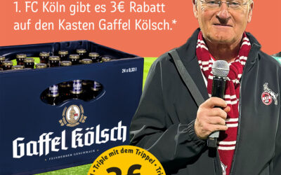 Jubel im Doppelpack: Beim Sieg des 1. FC Köln gibt es Gaffel Kölsch bei REWE zum Sonderpreis