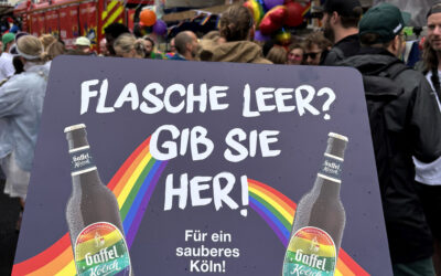 Nachhaltigkeit trifft Vielfalt: Sieben Paletten Leergut beim CSD gesammelt
